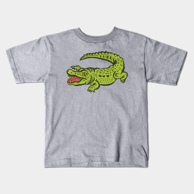 Giant crocodile Kids T-Shirt by nokhookdesign